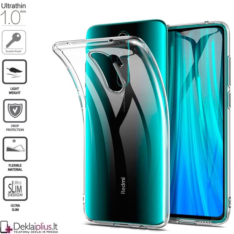 Silikoninis dėklas 1.0 mm storio - permatomas (Xiaomi Redmi 9) Silikoninis dėklas 1.0 mm storio - permatomas (Xiaomi Redmi 9)